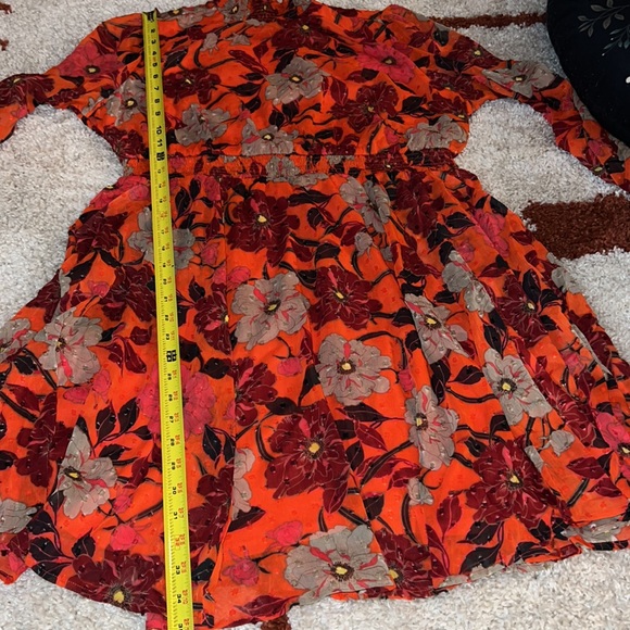Torrid Mini Clip Dot Floral Blouson Sleeve Dress Size 00 - Picture 10 of 12